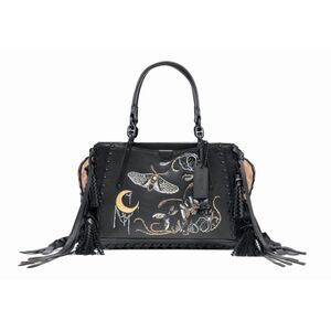 Coach x Chelsea Champlain Black Leather Tattoo Dreamer Handbag, $695 NWOT, FIRM